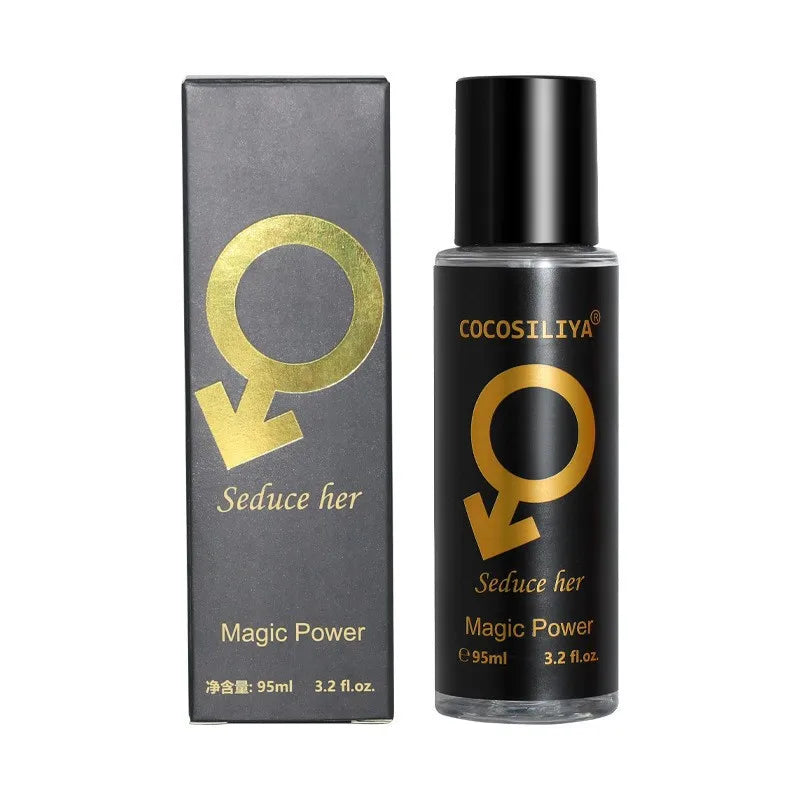 HER LOSS™ Gold Edition is a 90ML pheromone cologne for men, expertly blended with warm amber, sandalwood, and vanilla to create a seductive masculine fragrance that attracts women. This long-lasting cologne is designed to boost confidence, enhance attraction, and leave a powerful impression. Whether you're wearing it on a date, at work, or on a night out, HER LOSS™ Gold Edition is the perfect fragrance for men who want to stand out. From close-up bottle shots highlighting its premium label to flat lays with